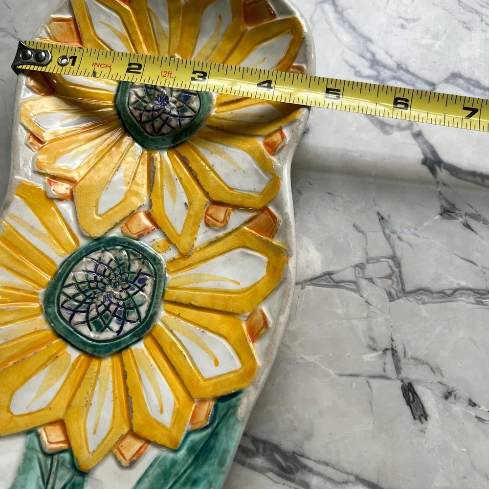 Sunflower spoonrest handmade in Italy‎